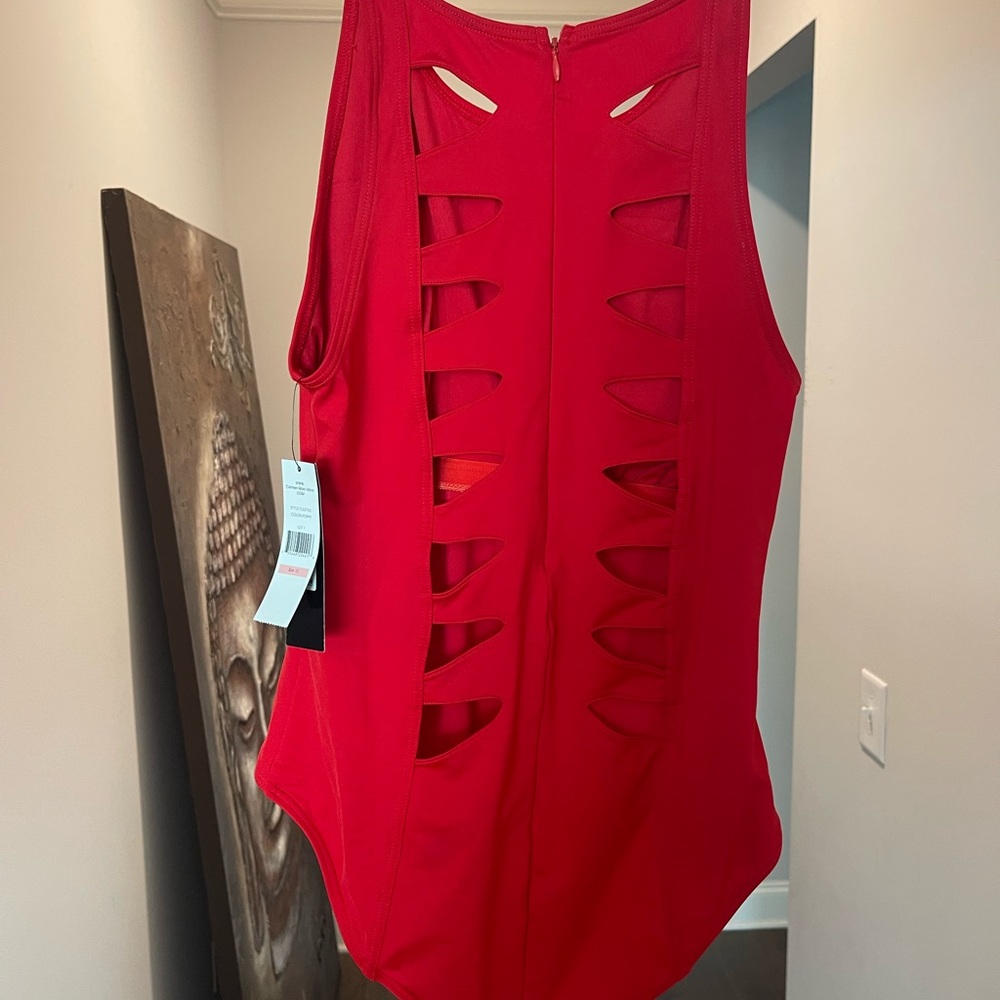 Carmen Marc Valvo Red One Piece Swimsuit
